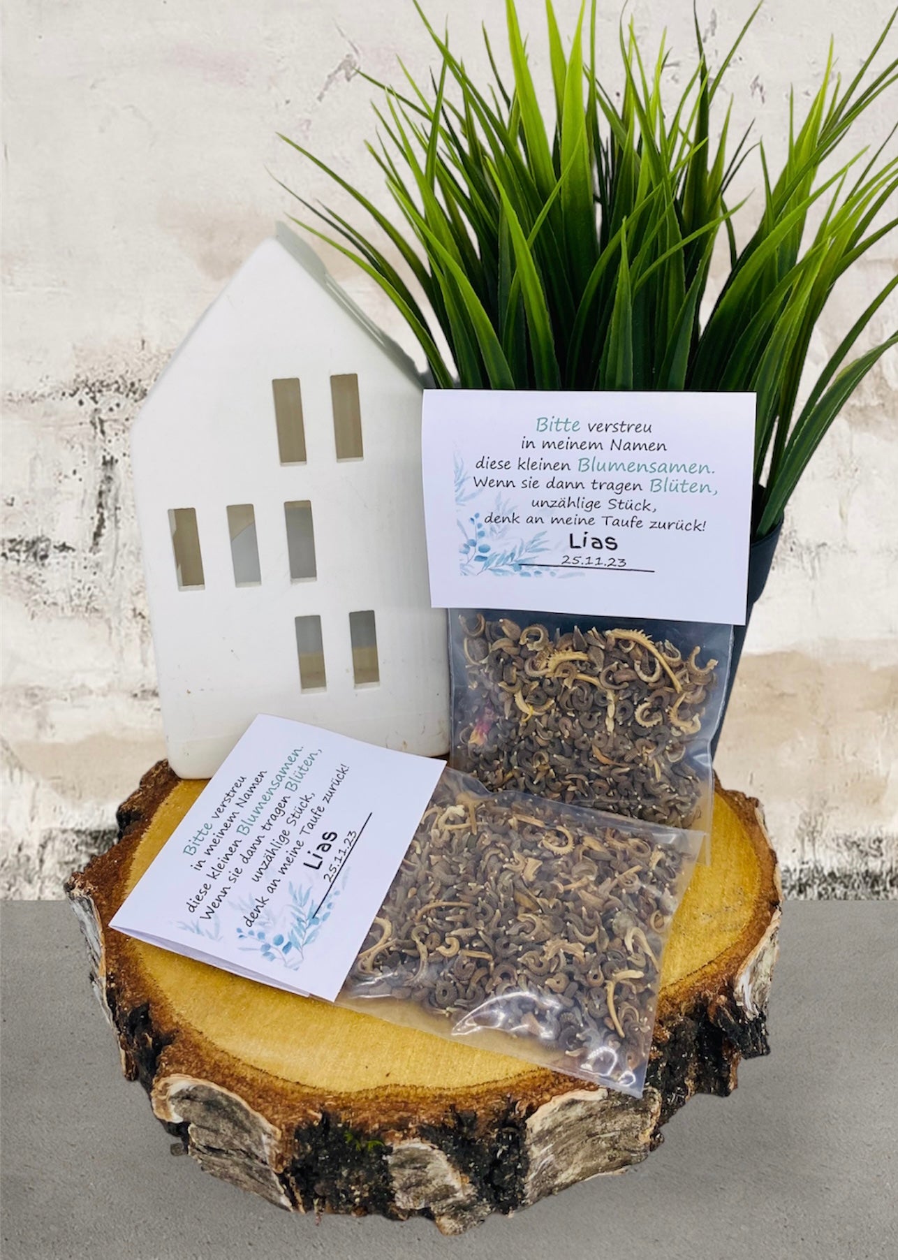 Gastgeschenk Blumensamen für Taufe, Erstkommunion, Kommunion oder Konfirmation