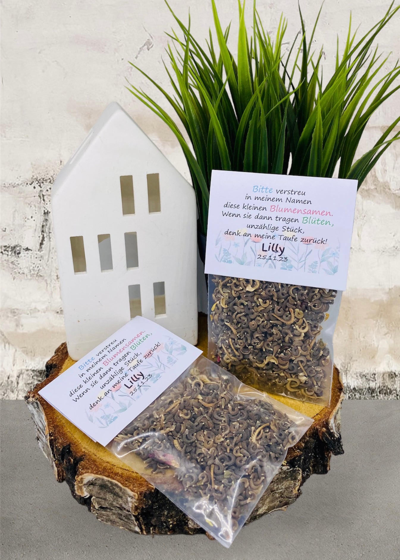 Gastgeschenk Blumensamen für Taufe, Erstkommunion, Kommunion oder Konfirmation