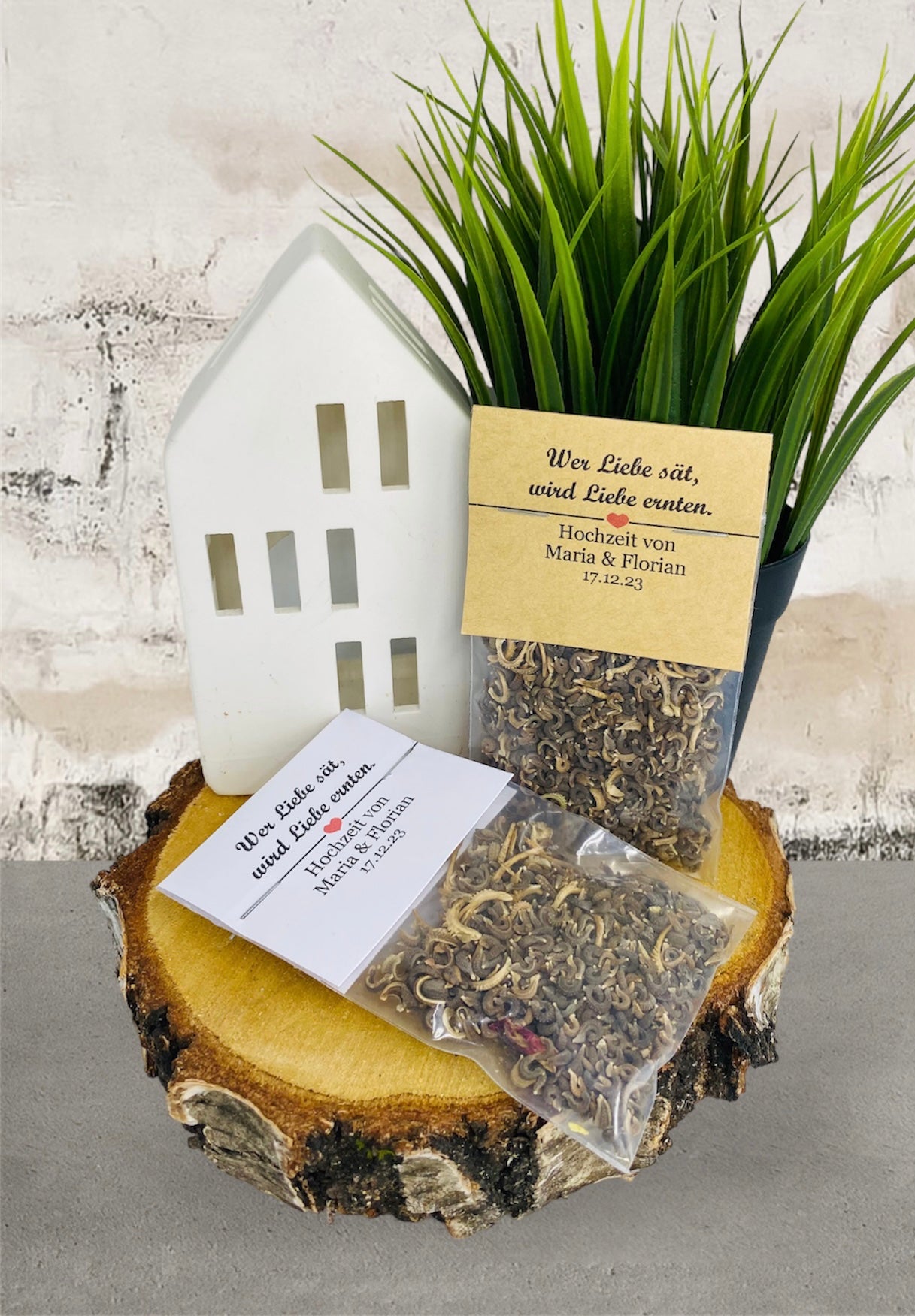 Gastgeschenk für deine Hochzeit. Wer Liebe sät, wird Liebe ernten.