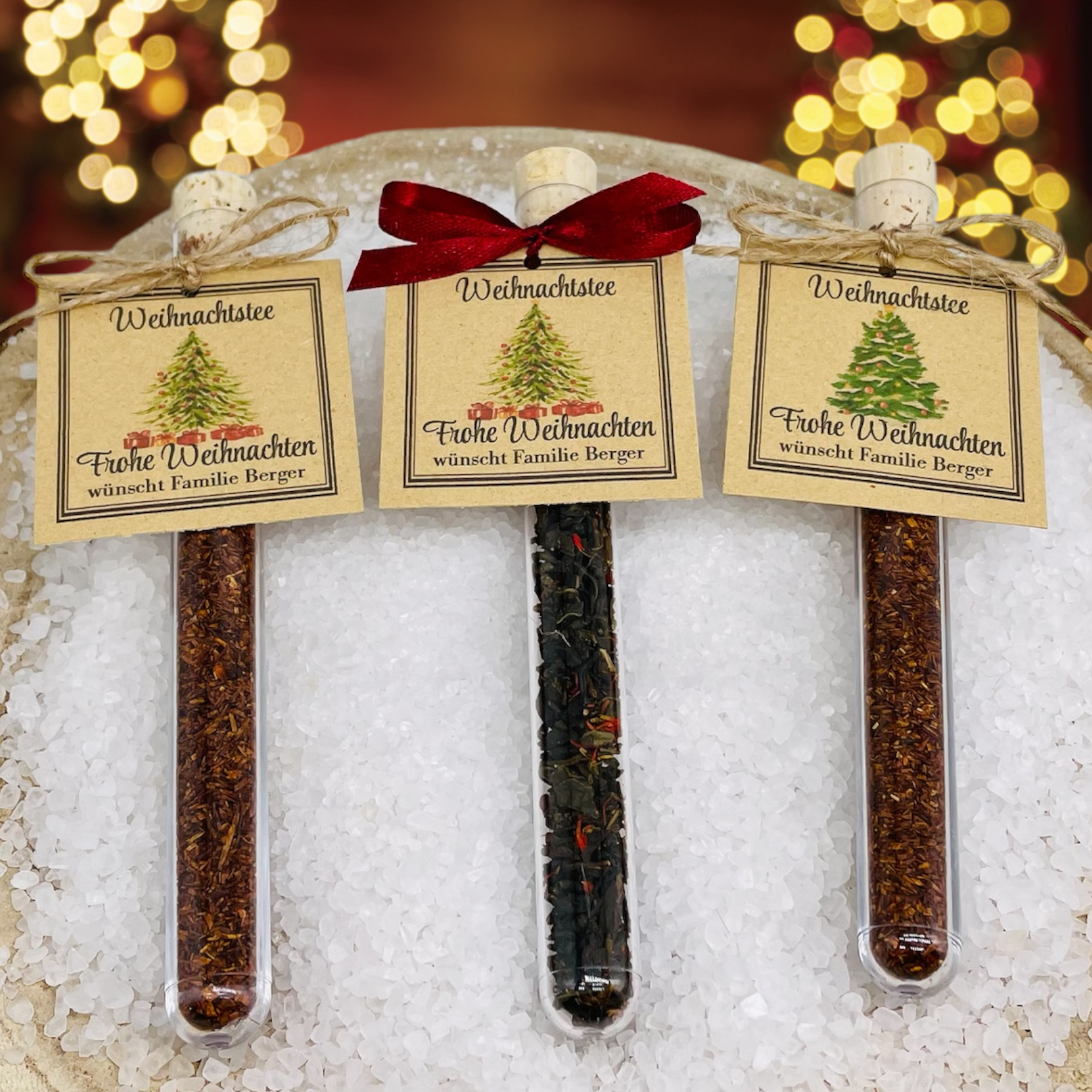 Personalisierte Weihnachts- Gastgeschenke gefüllt mit Weihnachtstee – EchteDekoliebe OHG Besondere Kleinigkeiten mit Erinnerungscharakter