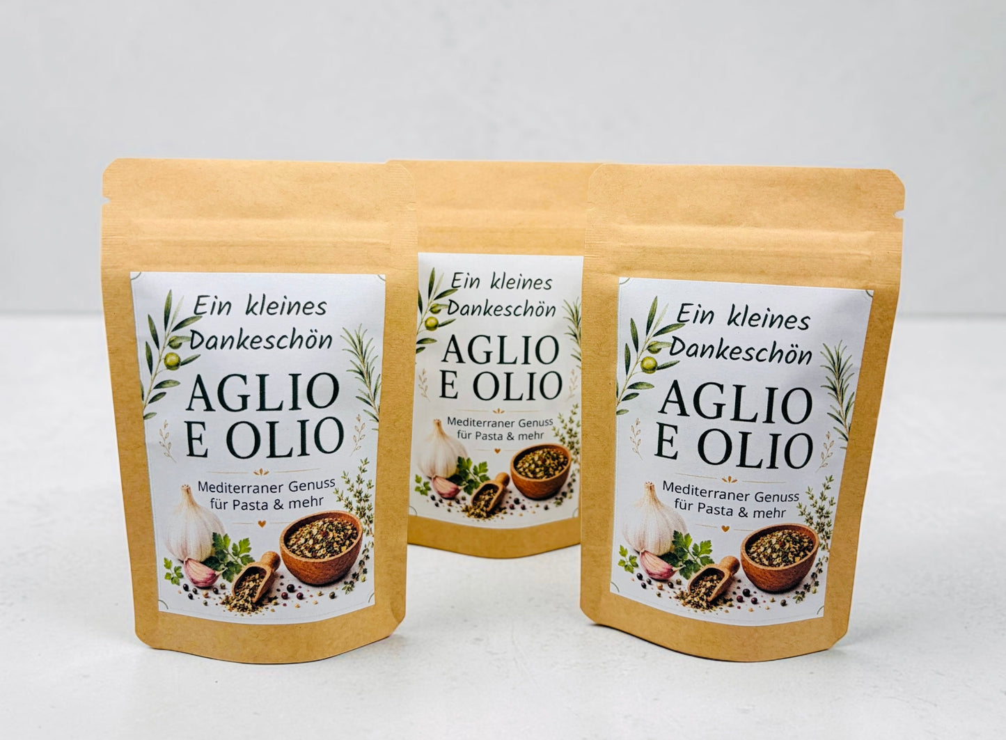Dankeschön Geschenk Gewürzmischung Aglio e Olio, kleine Aufmerksamkeit für Freunde, Kollegen & Lehrer- Danke sagen- kleine Aufmerksamkeit