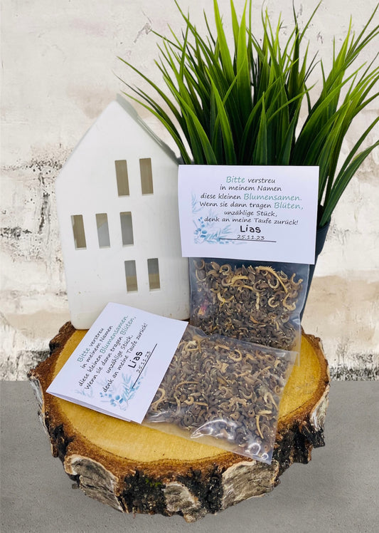 Gastgeschenk Blumensamen für Taufe, Erstkommunion, Kommunion oder Konfirmation