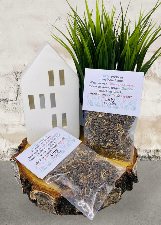 Gastgeschenk Blumensamen für Taufe, Erstkommunion, Kommunion oder Konfirmation