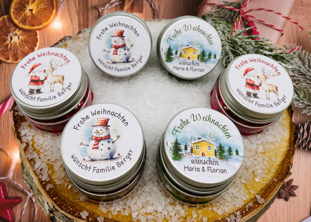 Gastgeschenke Weihnachten personalisierte Döschen gefüllt mit Tee, Sch – EchteDekoliebe OHG Besondere Kleinigkeiten mit Erinnerungscharakter