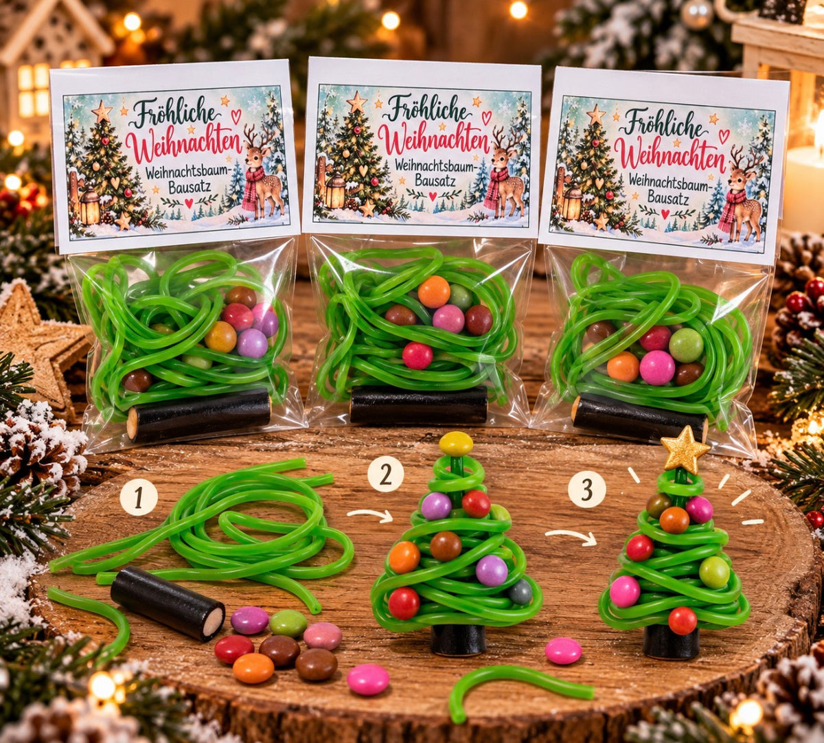 Gastgeschenk Weihnachten/ Weihnachtsbaum- Bausatz/ Mitgebsel Weihnachten/ Wichtelgeschenk Weihnachten/ Weihnachtsfeier/ kleine Aufmerksamkeit Weihnachten/ Nikolaus  Geschenk/ Weihnachtsfeier/ Mitarbeiter Geschenk