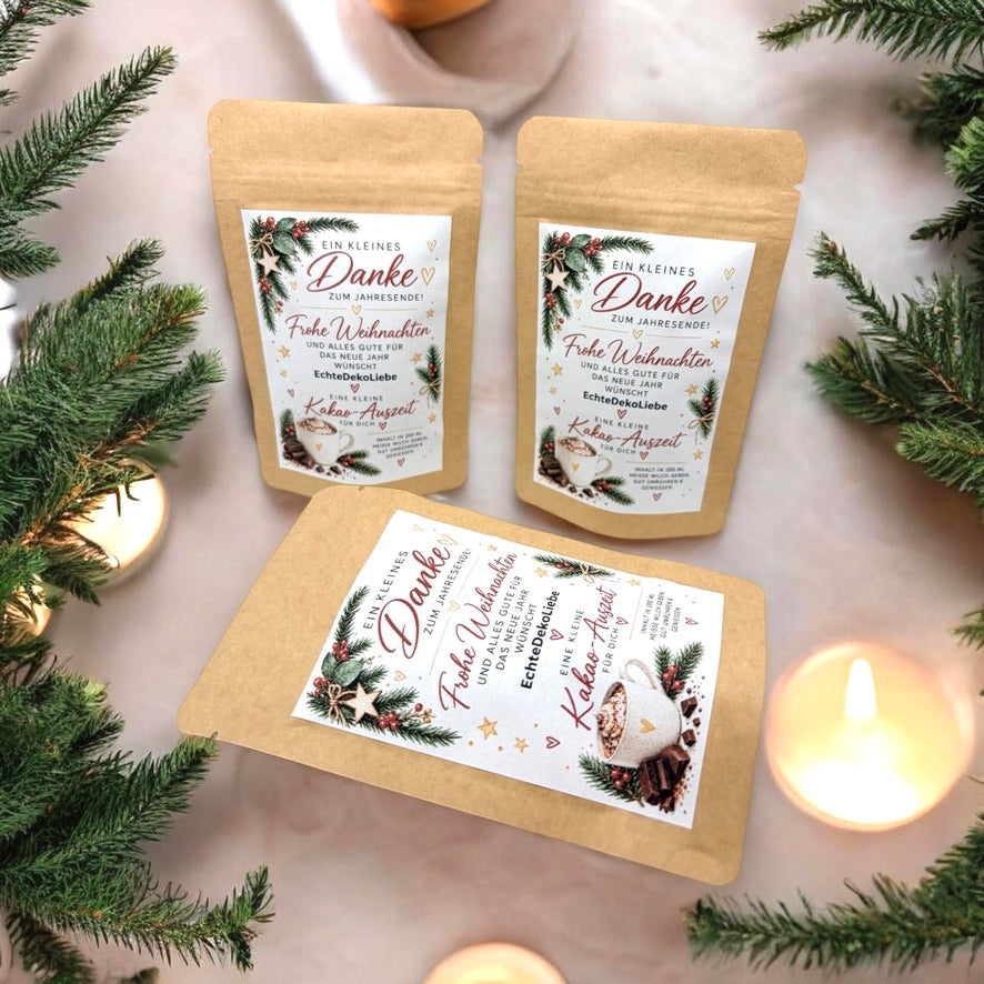 kleine Aufmerksamkeit Weihnachten/ Mitbringsel Weihnachten/ Weihnachtsgeschenk Kollegen/ Weihnachtliche Teegeschenke/ personalisierte Gastgeschenke Weihnachten/ Weihnachtsschokolade/ heiße Schokolade/ Firmengeschenk